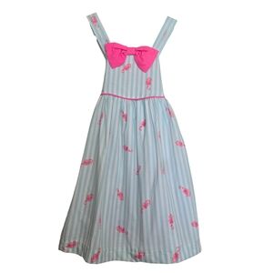 NWT Tommy Bahama Kids Aqua White Strip Pink Seahorse Sun Dress